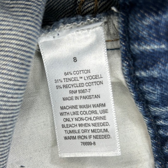 Arizona Jean Co Jeans Womens Sz 8 Low Rise Baggy Wide Leg Distressed Denim Pants - Picture 6 of 11